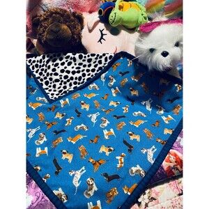 Dogs Doll Blanket / Car Seat Snuggie 21”x26”